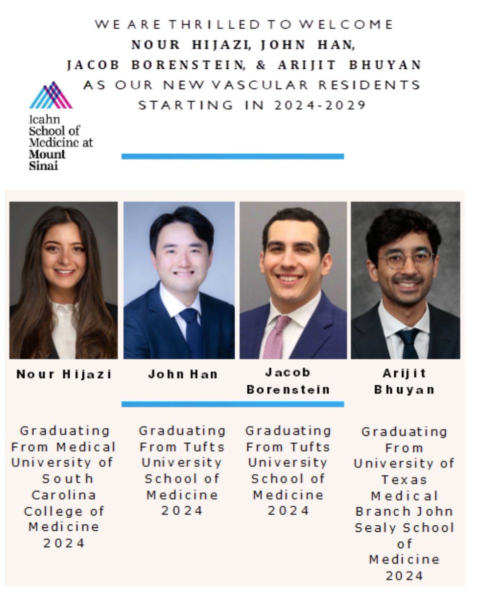 Mount Sinai Vascular (@sinaivascular) on Twitter photo We are incredibly happy to welcome our newest class to the <a href="/SinaiVascular/">Mount Sinai Vascular</a> family! 
<a href="/FutureVascSurgn/">FutureVascSurgeons</a> <a href="/VessVsig/">VESS VSIG</a> #MatchDay #MATCH2024 #VascularMatch #VascularMatch24 We are incredibly happy to welcome our newest class to the <a href="/SinaiVascular/">Mount Sinai Vascular</a> family! 
<a href="/FutureVascSurgn/">FutureVascSurgeons</a> <a href="/VessVsig/">VESS VSIG</a> #MatchDay #MATCH2024 #VascularMatch #VascularMatch24
