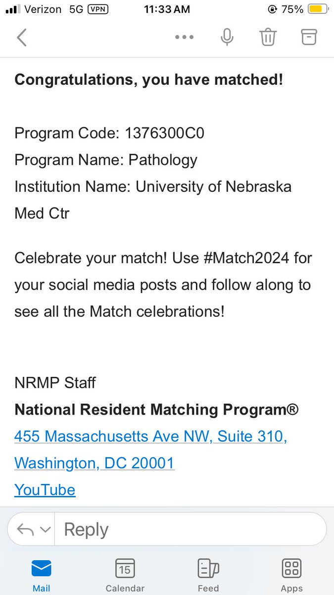 Happy to announce I will be staying <a href="/UNMC_PathMicro/">UNMC Pathology, Microbiology & Immunology</a> <a href="/unmcpatheduc/">UNMC Pathology Residents & Fellows</a> for pathology residency! 🔬 #MATCH2024