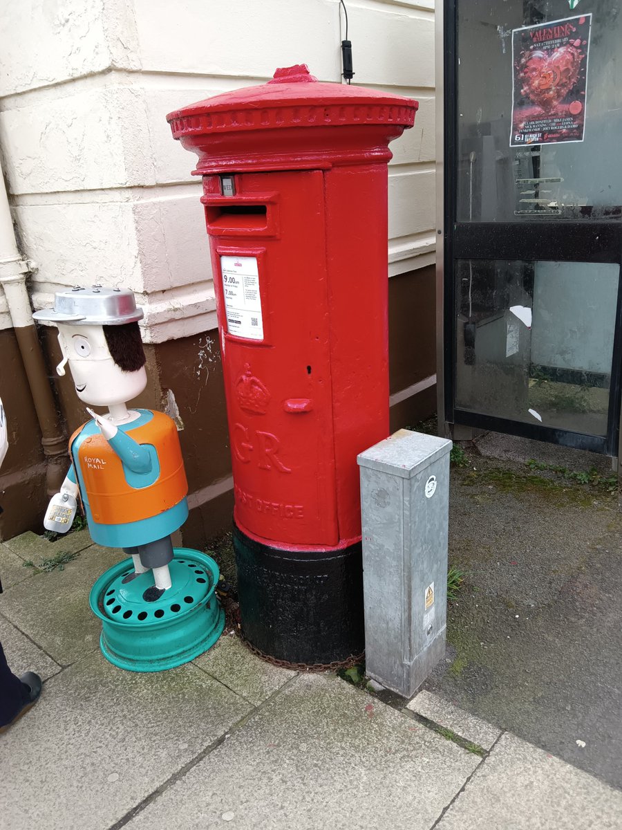 Happy #PostboxSaturday from Minehead. Not sure who the little fella is.