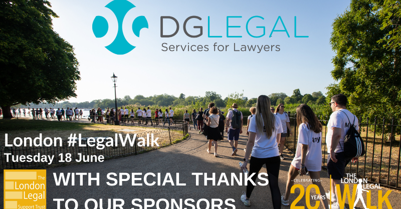 A massive thank you to @DGLegalLtd for their continued support of the London #LegalWalk. 

Their sponsorship has meant that we can continue supporting #AccessToJustice for our community’s most vulnerable.🙌 #20YearsOfJustice