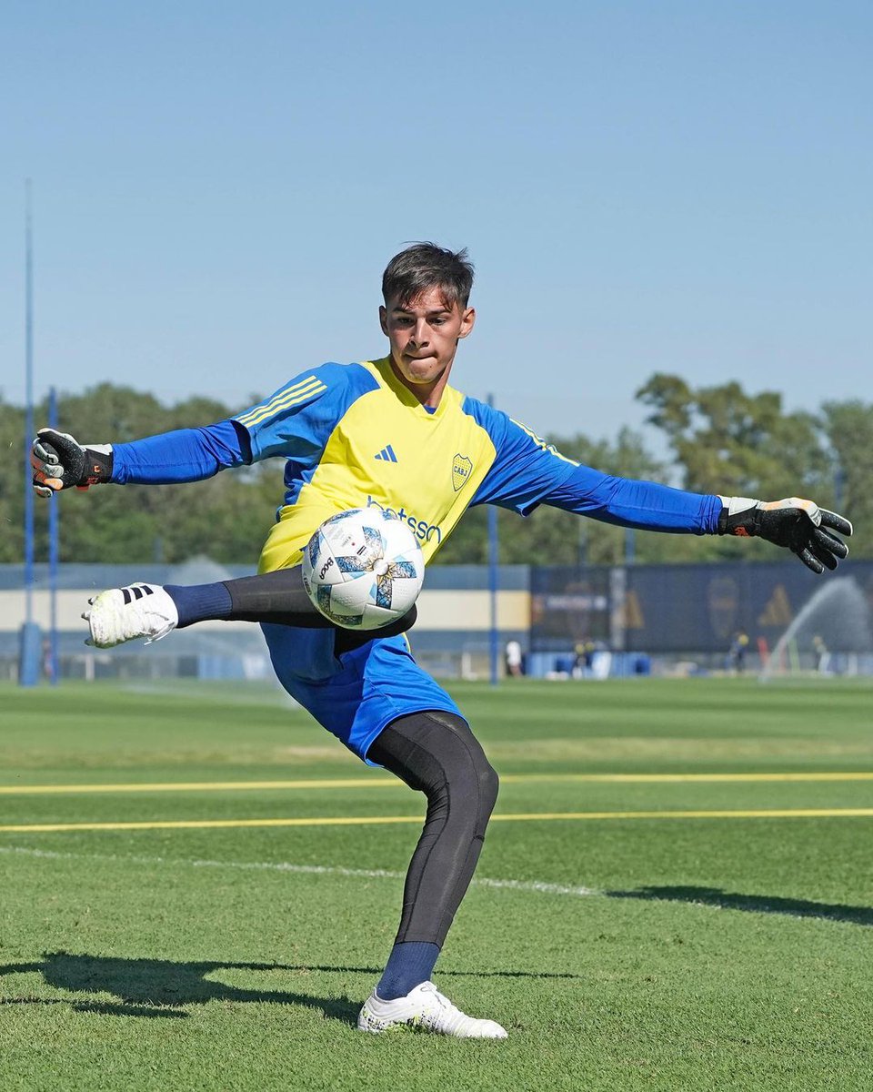 Sebastián Díaz Robles durante un entrenamiento en Boca.