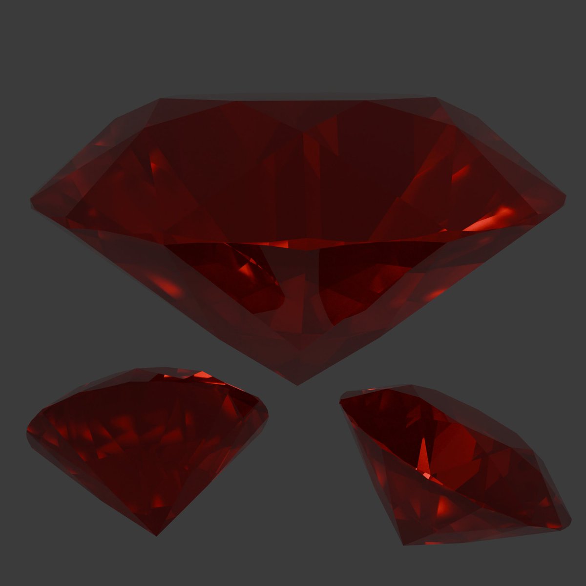 A render of Rubies. Worked on this Ruby Gem style shader. 
 #indiedev #blender #b3d #doctorwho #gamedev