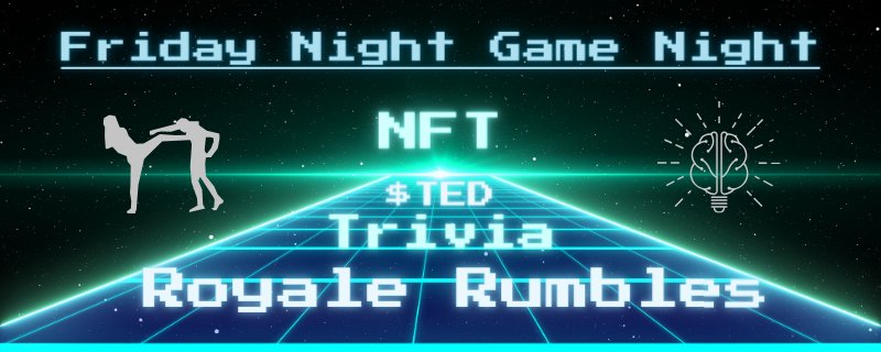 📢 Friday Night Game Night 🐻 Terror Teddies join us tonight when we kick things off at 8:40 with some Double Catfood Rumbles 🔥 Then 3 games of Trivia with more rumbles for $TED Coin and Genesis NFT at 9:00 PM 🕹 TT Lounge Arcade