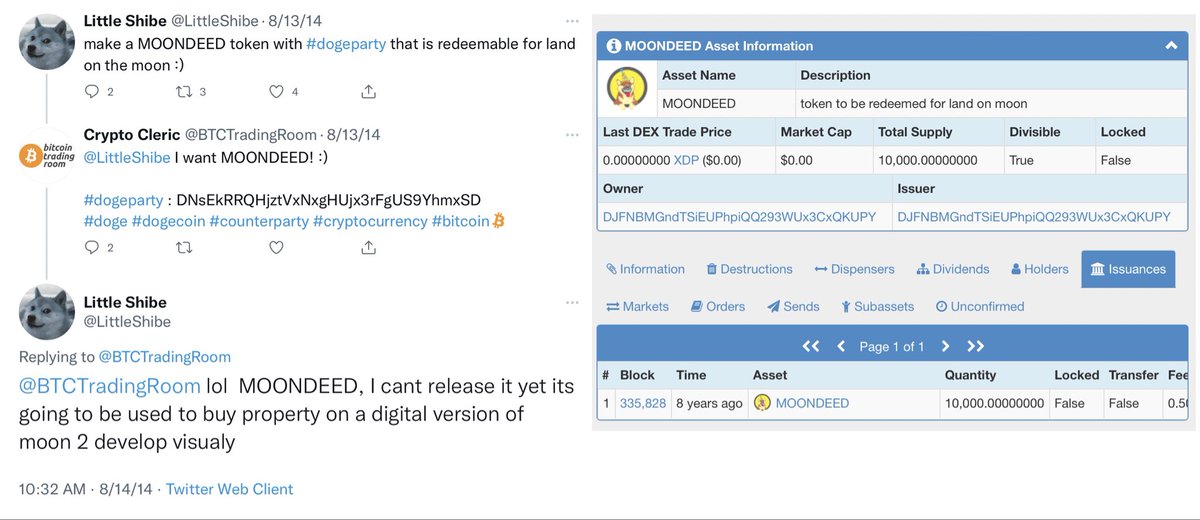 littleshibeOG's tweet photo. Bodes well for me after looking through these :) 8-13-2014
#dogecoin #dogeparty
#SUPERWISE #LITTLESHIBE #MOONDEED #DOGECAR #CUSTOMART
#counterparty #bitcoin #nft https://t.co/71AlIJGdI4