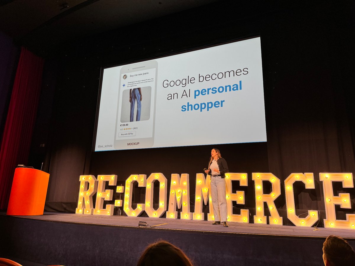 kevgibbo's tweet photo. Google wants to use AI to be your personal assistant, a travel agent, your personal shopperโฆ @jes_scholz #recommerce2024 https://t.co/RDAAvGvArX