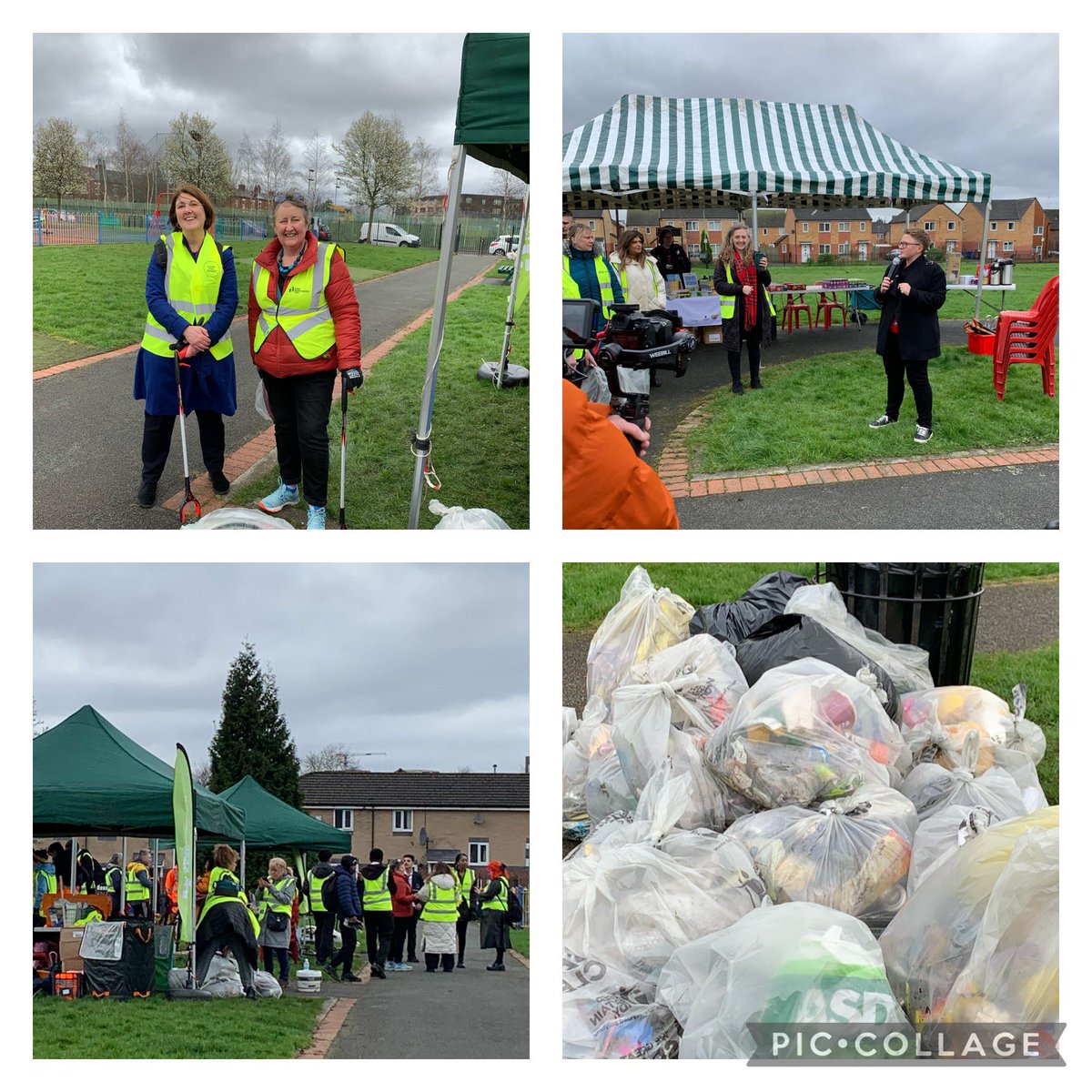 Fantastic launch of #GBSpringClean at Bradford Park, Beswick this afternoon with @bevcraig @Irene4A_B Julie Jarman, local schools @MCRActive @ManCityCouncil staff - loads of rubbish collected & great sports activities too! #McrSpringClean24