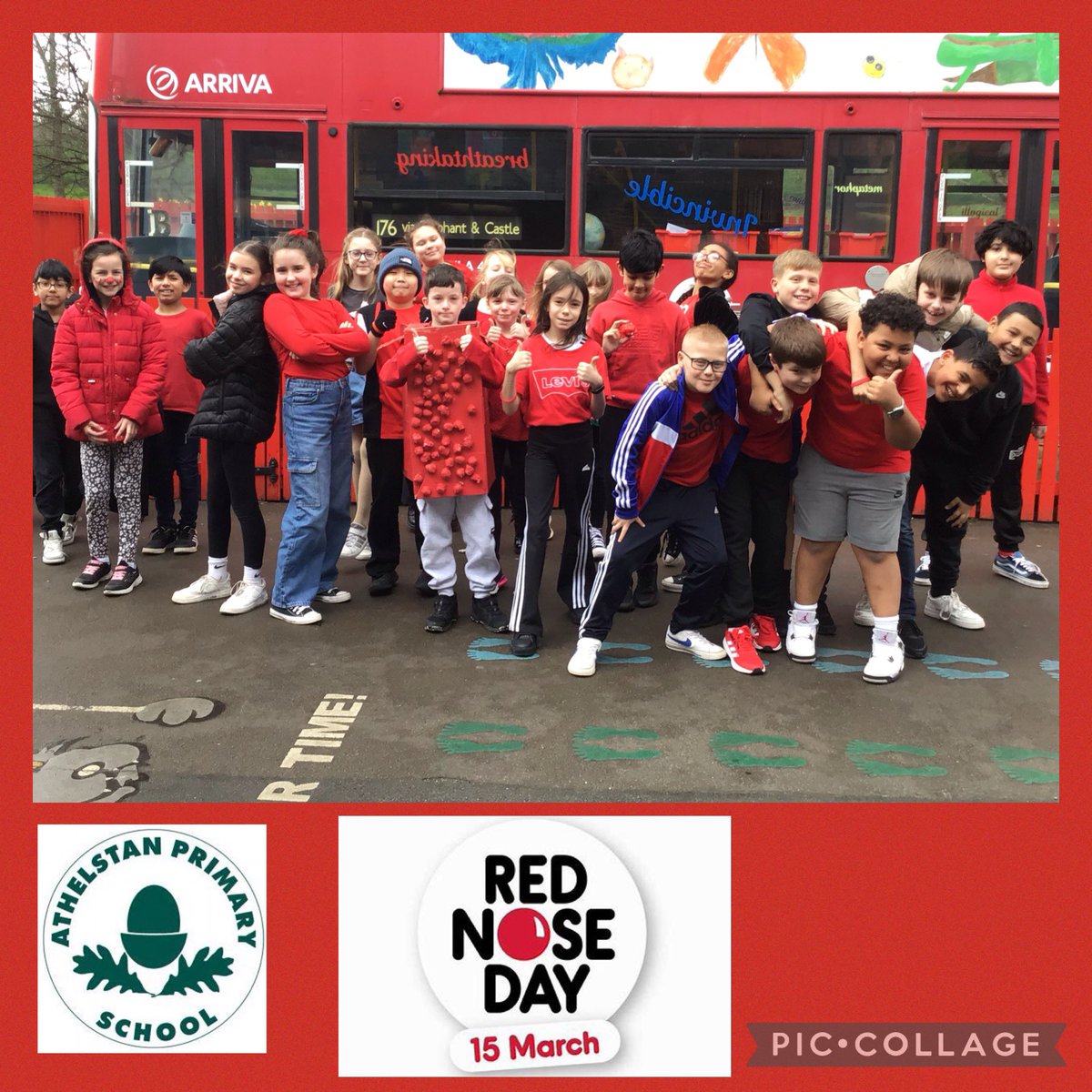 Happy #RedNoseDay from 5NB. As well as wearing something red today, we had a go at writing a @comicrelief rap, played ‘pin the red nose on the classmate’ and shared some of our best jokes too.