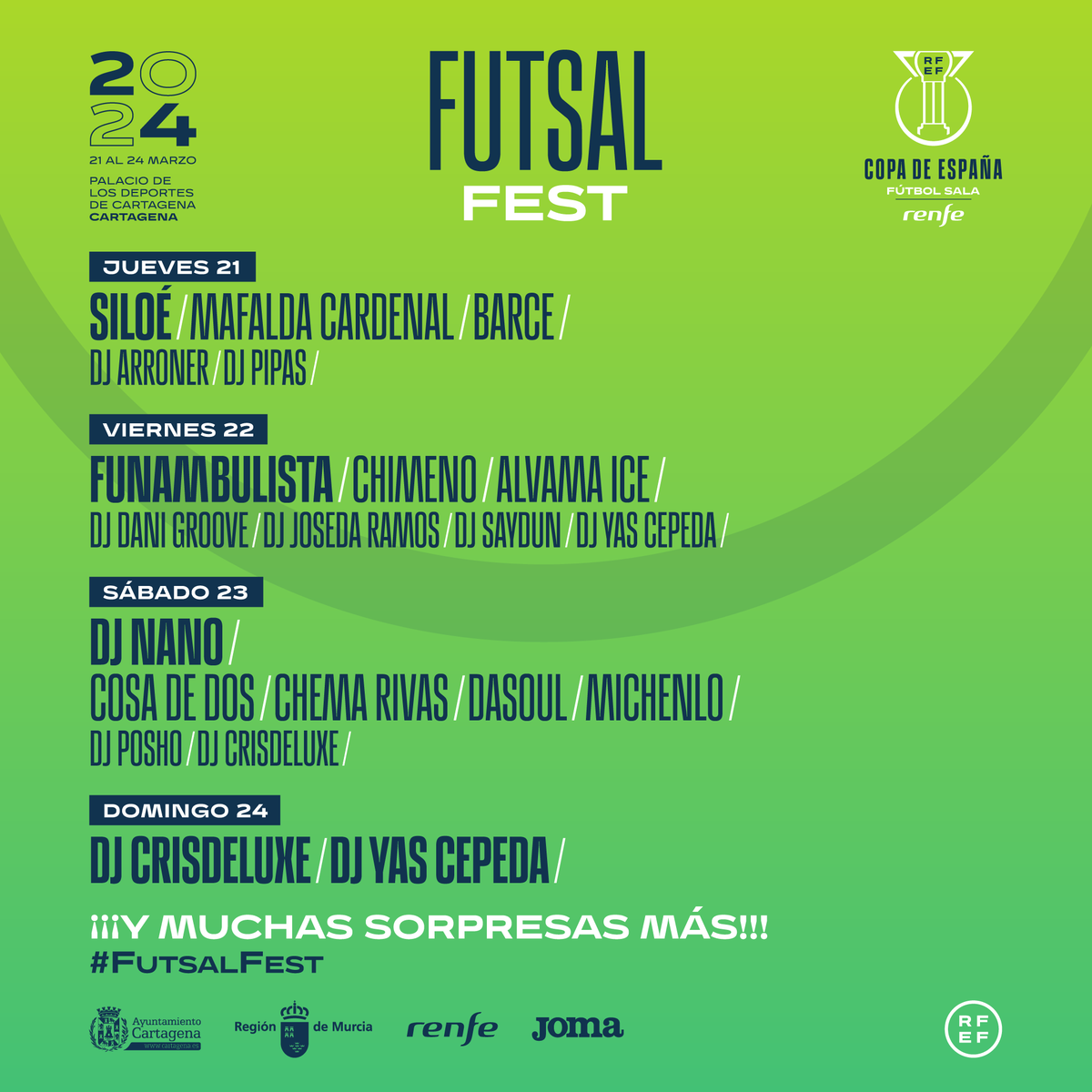 🔊🎶🕺🏻

💣 ¡¡𝗧𝗘𝗡𝗘𝗠𝗢𝗦 𝗨𝗡 𝗕𝗢𝗠𝗕𝗔𝗭𝗢!!

Sᴇ ᴀᴄᴇʀᴄᴀ ʟᴀ #CᴏᴘᴀᴅᴇEsᴘᴀɴ̃ᴀ ʏ ǫᴜᴇʀᴇᴍᴏs ǫᴜᴇ ᴛᴏᴅᴏs ʟᴏs ᴀꜰɪᴄɪᴏɴᴀᴅᴏs ᴠɪʙʀᴇɴ, ʙᴀɪʟᴇɴ ʏ ᴅɪsꜰʀᴜᴛᴇɴ ᴅᴇ ʟᴀ ᴍᴇᴊᴏʀ ꜰɪᴇsᴛᴀ ᴅᴇʟ ꜰᴜ́ᴛʙᴏʟ sᴀʟᴀ ɴᴀᴄɪᴏɴᴀʟ.

🥳 Os ᴘʀᴇsᴇɴᴛᴀᴍᴏs