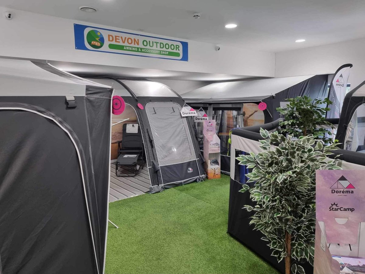 devonoutdoor's tweet image. Some of the displays at our Caravan Awning Show featuring our new range of #caravanawnings from #Dometic #Dorema #Isabella #OutdoorRevolution #Telta and #Vango
Indoor &amp;amp; outdoor displays at our showroom at @Stowford Leisure - Devon between #Braunton and #Ilfracombe in #NorthDevon