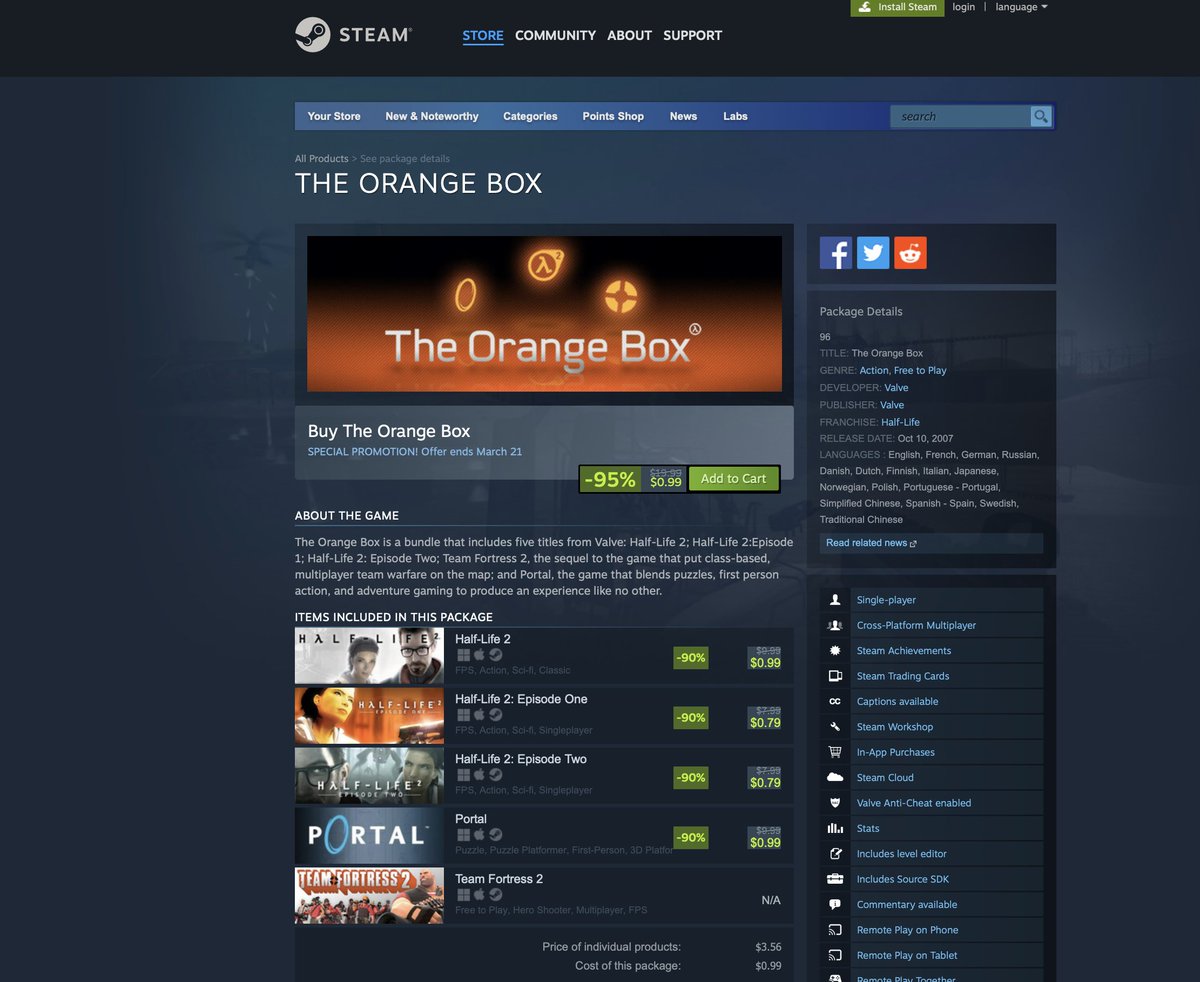 Flat2VR's tweet photo. It's that time again when the Orange Box is only 99 cents and allows you to play ALL the amazing HL2 VR &amp; episode VR ports!

https://t.co/TKuW1SqoMa https://t.co/Nb3mj34JYU