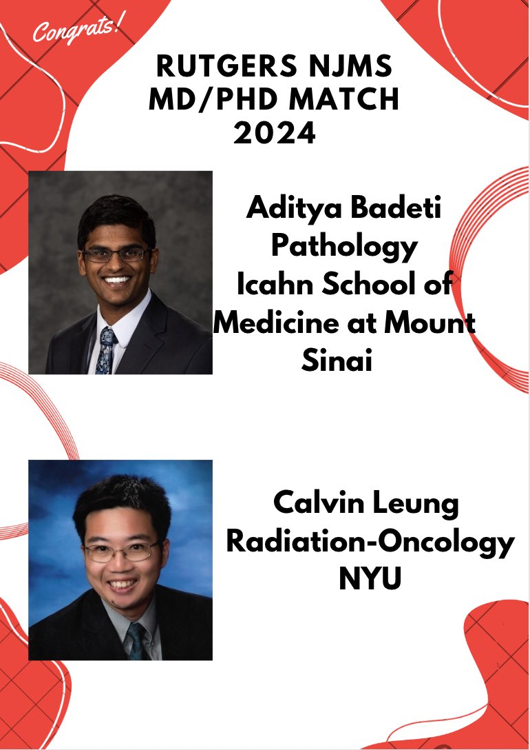 We are so proud of our matches this year! Congratulations Aditya and Calvin on an amazing job!
