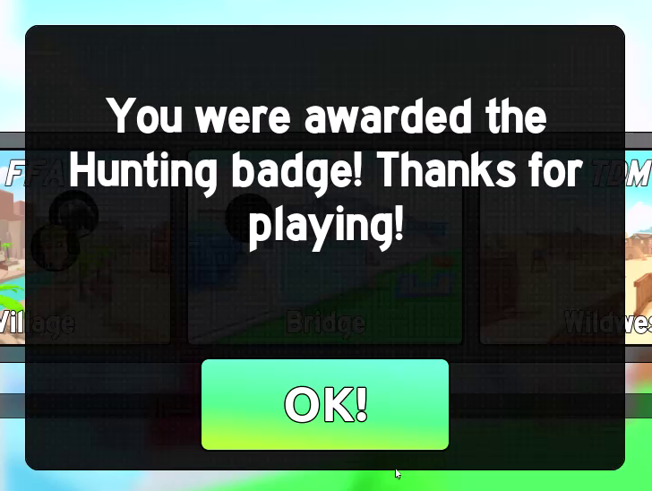 Roblox #TheHunt Badge for #BIGPaintball2 can be achieved within one round for experienced players and hopefully attracts many new players permanently, now only a new update is needed and all is set.