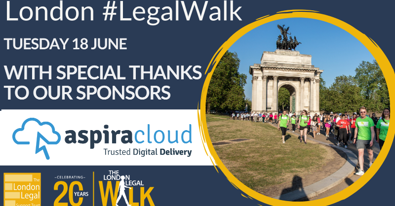 🌟 A massive shoutout to @AspiraCloud for stepping up to sponsor the 20th anniversary of the London #LegalWalk. 

The support of sponsors like them helps to ensure we can continue supporting #AccessToJustice for marginalised people in our community. #20YearsOfJustice