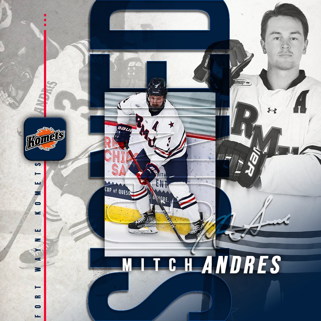 RMUMHockey's tweet photo. Congrats to @mitchandres10 on signing with the @FWKomets‼️ 

#BobbyMo #ColonialsInThePros https://t.co/Fxnci8DenZ