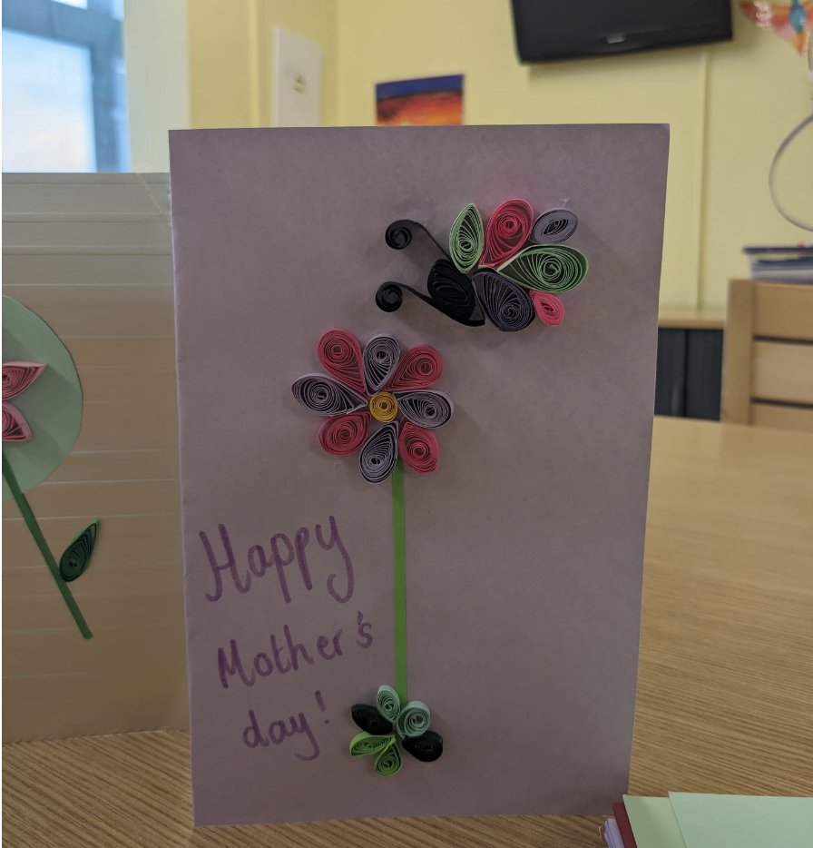 This artwork was created across @AneurinBevanUHB wards last week for Mother's Day. Patients learnt new skills including qulling card designs which as you can see, look absolutely fantastic!