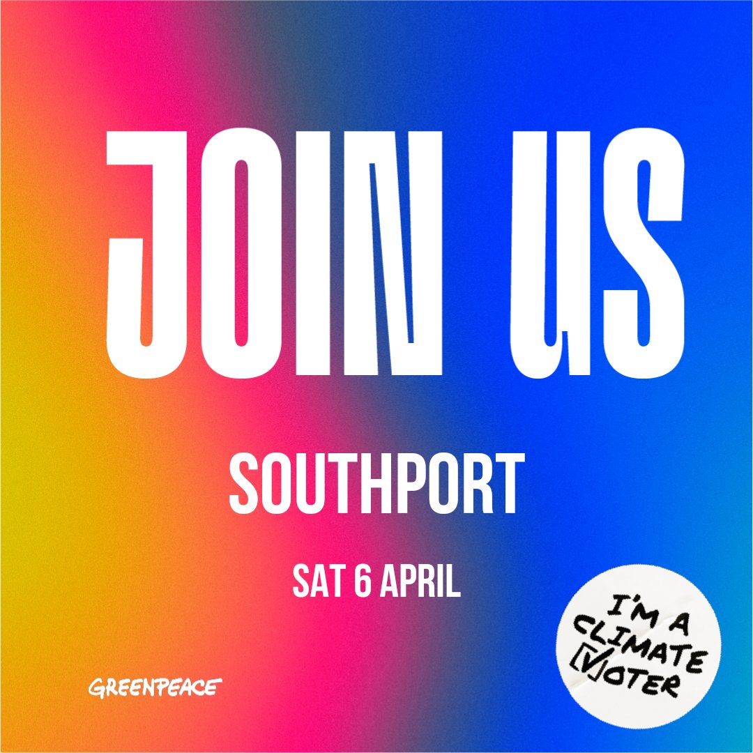 We're coming to #Southport! Care about the climate? Want to see things change for the better? Join us for training on climate advocacy and #ProjectClimateVote 🌍🗳💚 📆 Saturday 6th April, 9:45am - 4:30pm 📍Southport Conference Centre, Leyland Road, PR9 9JQ