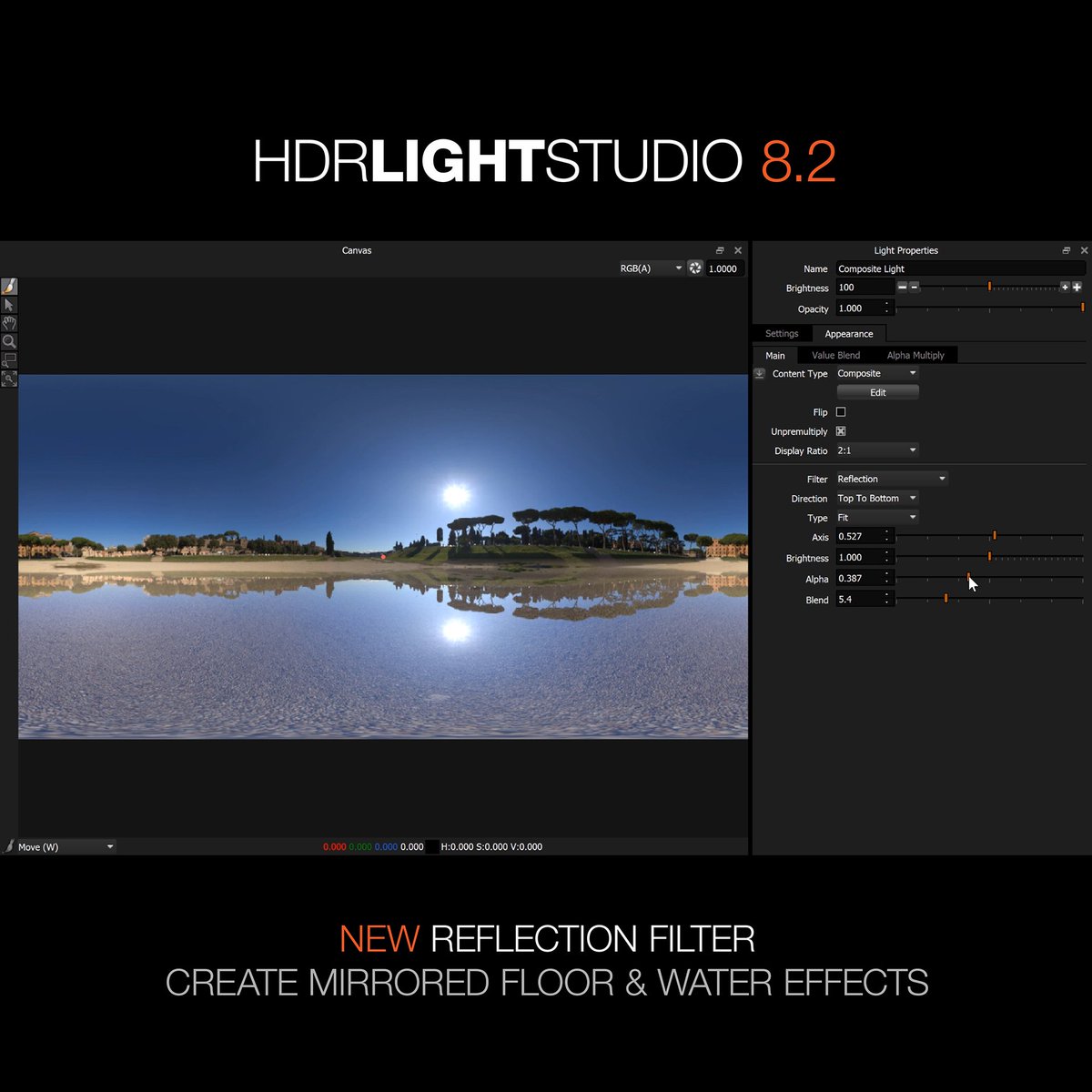 Did you know? The new Reflection Filter in HDR Light Studio 8.2 is perfect for effortlessly crafting stunning mirrored floor and reflective water effects. Find out more: lightmap.co.uk #hdrimap #3d #hdri #cinema4d #c4d #3dsmax #maya #blender3d #modo #unrealengine #cgi