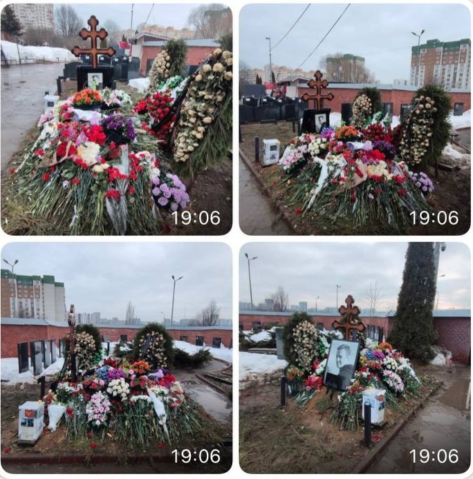 AntigonaFreeman's tweet photo. Дорогие друзья. Информация, что на могиле у Алексея полностью всё зачистили от цветов — не соответствует действительности. Сотрудники кладбища убрали завядшие венки, а свежие цветы вернули на могилу, как и договаривались с родными. Это фото как сейчас всё выглядит после уборки. https://t.co/t8XnVlEXnQ