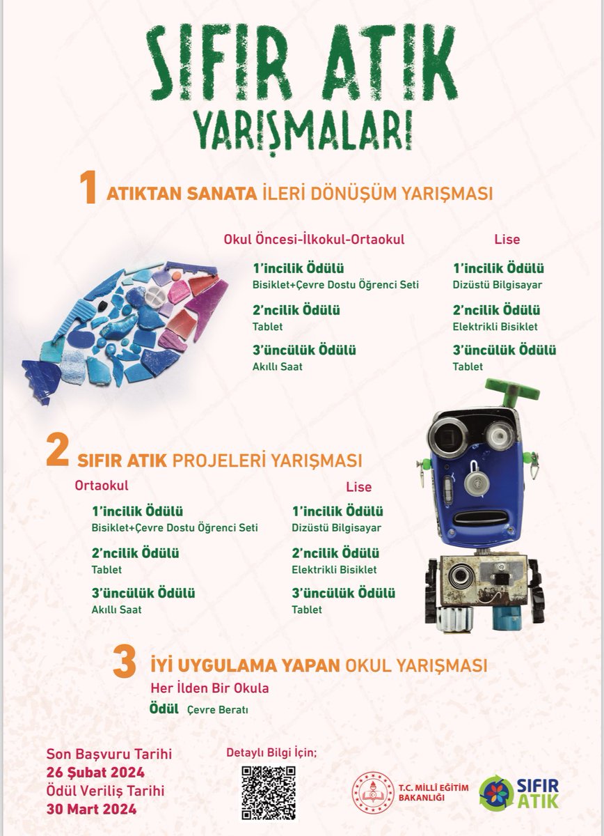 Sayın Emine Erdoğan Hanımefendi Himayelerinde yürütülen 30 Mart Sıfır Atık Yarışmasında il birincilerimiz belirlendi. Ödül törenini heyecanla bekliyoruz.

#SıfırAtık 
#MEB30MartSıfırAtıkYarışması
<a href="/EmineErdogan/">Emine Erdoğan</a> <a href="/tcmeb/">Millî Eğitim Bakanlığı</a> <a href="/Yusuf__Tekin/">Yusuf Tekin</a> <a href="/meb_dhgm/">Destek Hizmetleri Genel Müdürlüğü</a> <a href="/tufekciyusuf/">Yusuf TÜFEKÇİ</a> <a href="/RizeMem53/">Rize İl Millî Eğitim Müdürlüğü</a>