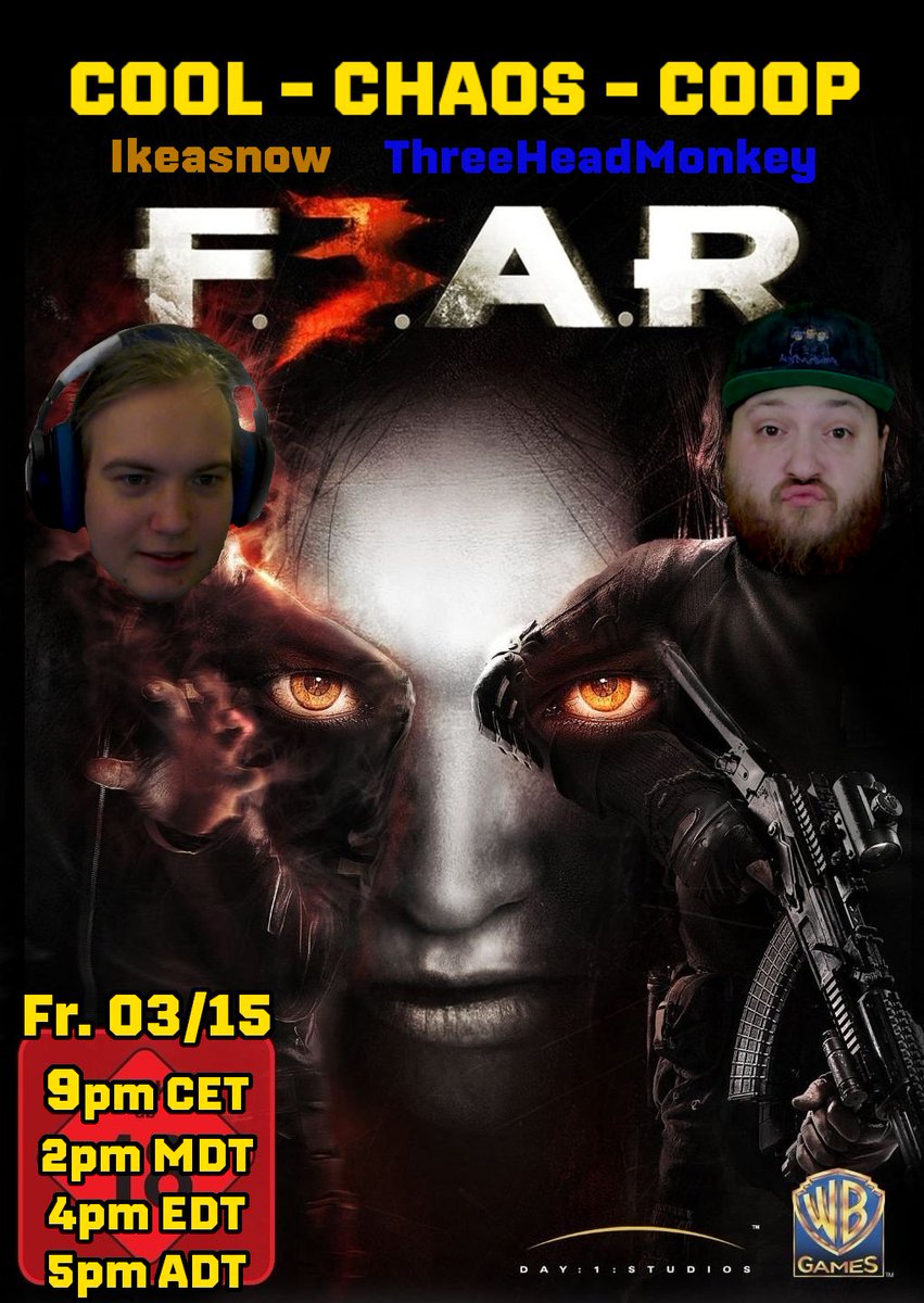 ThreeHeadMonkey's tweet photo. And there we go again!
It's #F3ARSDAY, baby!
Today 2 hours later as usual, but @Ikeasnow and me are stepping into the hunt for #Alme once more.
After the game I might start with #BeforeTheStorm already or instead with #TheComaRecut. https://t.co/4bzFxc0D68