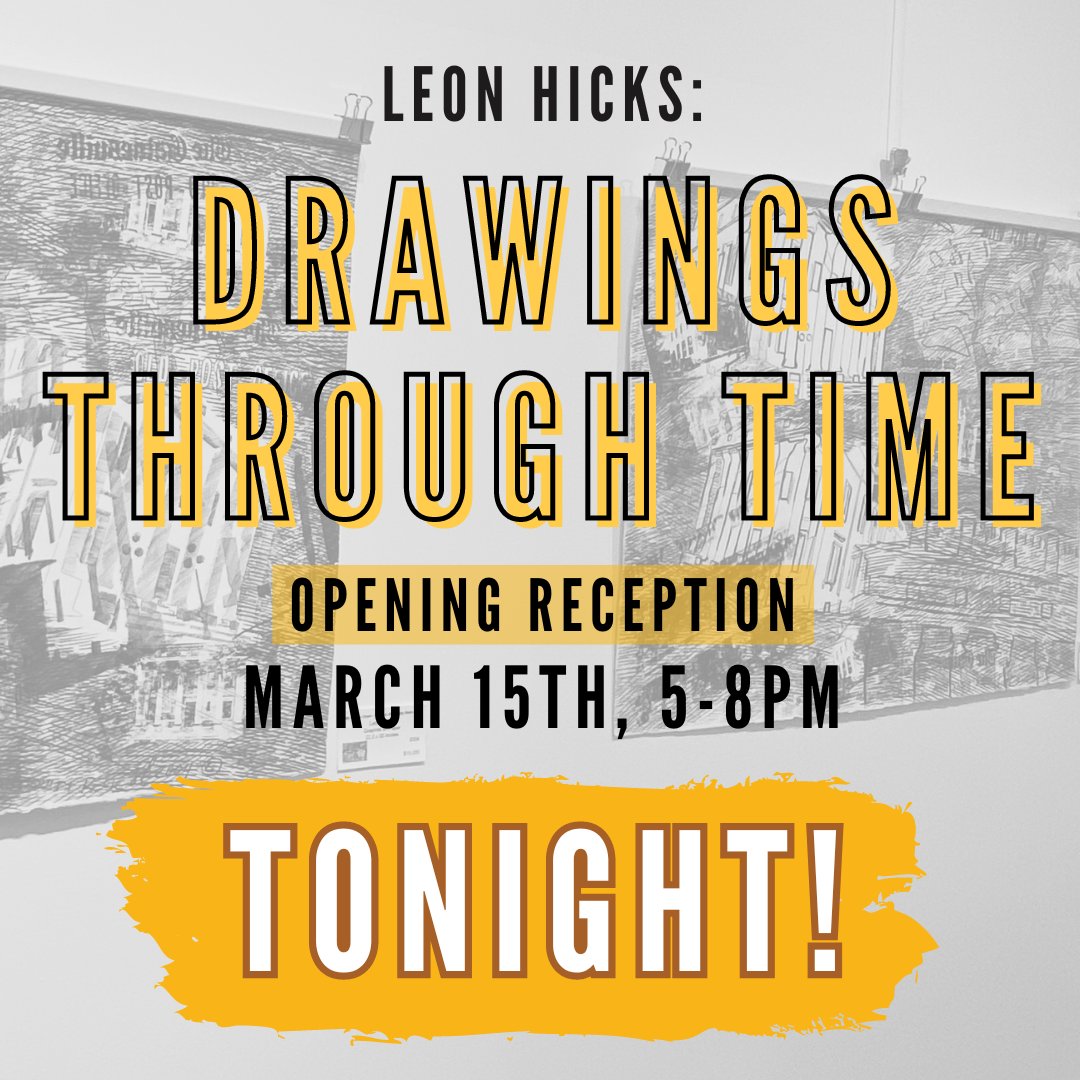 Join us for the opening reception for Leon Hicks' exhibition 'Drawings Through Time' tonight from 5-8pm for refreshments and charcuterie!

#florida#tallahassee #art #artists #artgallery
#TallahasseeArtGallery #tallahasseearts  #artforsale #thingstodointallahassee #collectableart