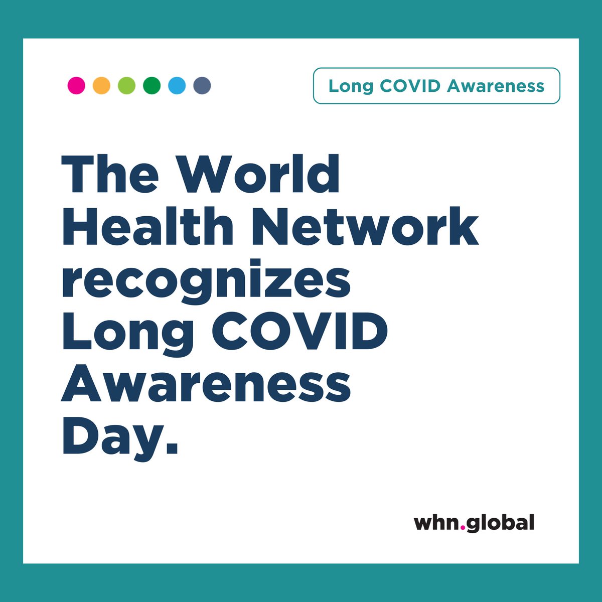 TheWHN's tweet photo. Today, on Long COVID Awareness Day, the World Health Network stands with those facing prolonged recovery, aiming to increase awareness and foster a supportive community.

#LongCovid #Covid19 #Covid #HealthSafety #COVID19Precautions #StaySafeStayHealthy https://t.co/XAAhIe580R