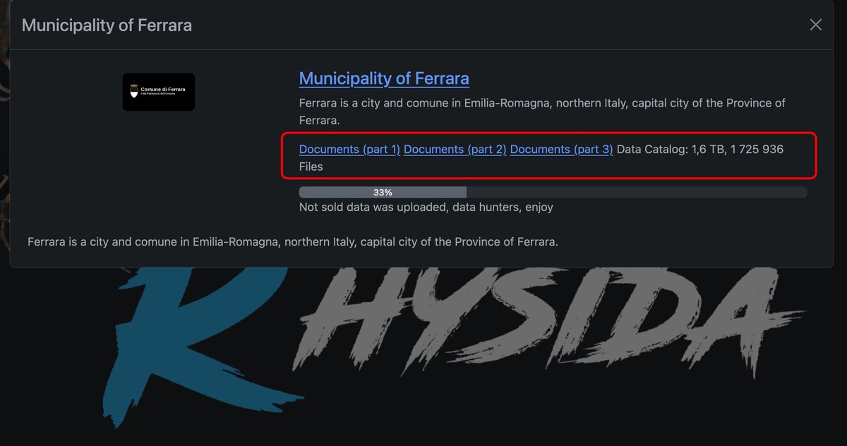 Il <a href="/ComuneDiFerrara/">Comune di Ferrara</a> perde 1.6 TB di dati e .... viene premiato 🏆 "per la comunicazione in merito all’attacco hacker del 2023" 🤨
comune.fe.it/it/b/49728/com…
Chissà (non lo sapremo mai) se riceverà una 🎖️ anche dal <a href="/GPDP_IT/">Garante Privacy</a> 🤔