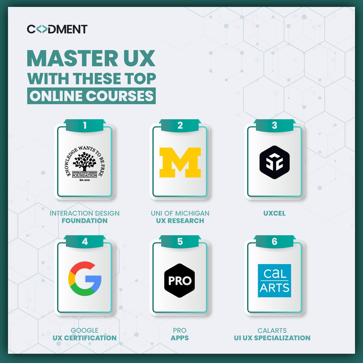 codment's tweet image. Ready to amp up your design game?

Check out these online UX courses we found - because who said learning can’t be fun?

So, level up your skills and win users with creative designs!

#courses #uxcourse #websites #UiUx #Website #development #userexperience #webdesign #uxdesign