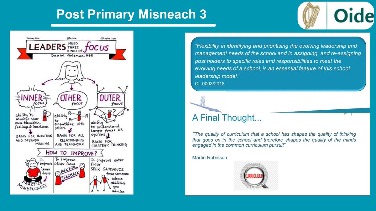 Wonderful discussions, sharing and valuable reflection on our Misneach 3 residential in Athlone over the last two days. Looking forward to continuing our professional conversations at Misneach 4 in October. Coinnigh suas an sárobair.
@NAPD_IE <a href="/CeistTrust/">CEIST</a> <a href="/lecheiletrust1/">Le Chéile Schools Trust</a>