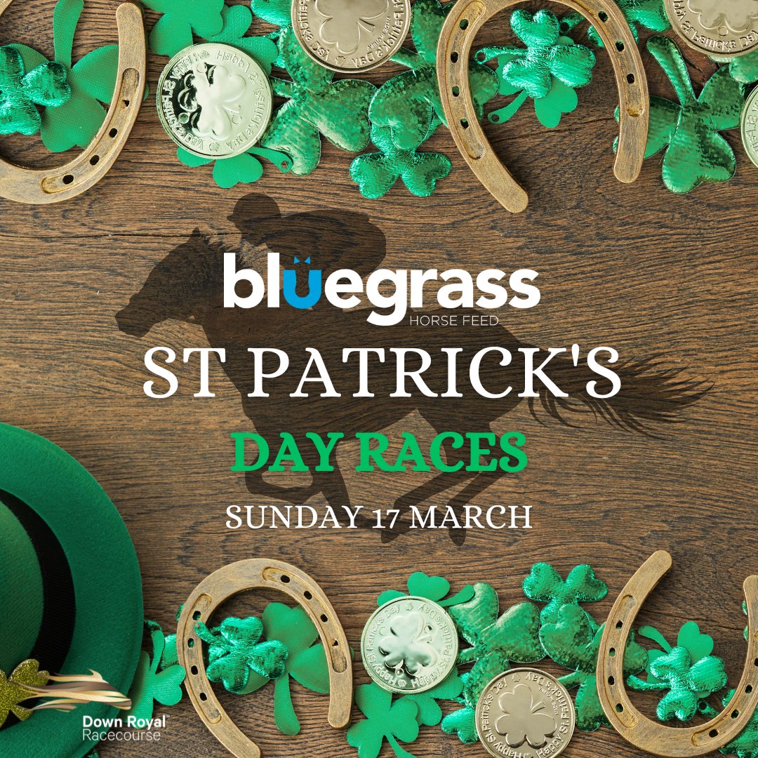 ✨One Day to go until the @BluegrassFeeds St Patrick's Day Races🥳🍀 🕛Gates open: 12 noon 🔔First Race: 1:07pm 🎟️Purchase your tickets today at: downroyal.com/tickets