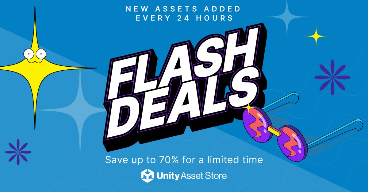 Flash Deals are BACK! Save up to 70% for a limited time – these deals will be gone in a flash. New Deals added every 24 hours. 🔗 Check them out: on.unity.com/4c8m3hc