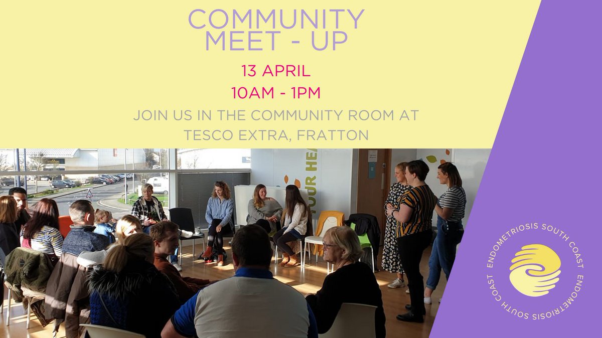 Our next in-person Community Meet-Up is Sat 13th April in the Community Room, Tesco Extra, Fratton any time between 10am & 1pm. Your friends and family are always welcome to join you - there is no pressure to stay for the full session. #ThisIsNotTheENDOfUs #Community #Support