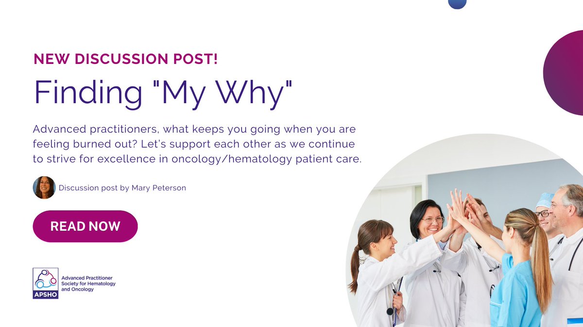 APSHOorg's tweet image. Mary Peterson shares her journey of finding purpose amidst the challenges of being an #AdvancedPractitioner. Let&apos;s reflect on our own &quot;why&quot; and support each other in making a difference in oncology/hematology patient care. Comment below! 

#APs #APCareSafeCare #Oncology