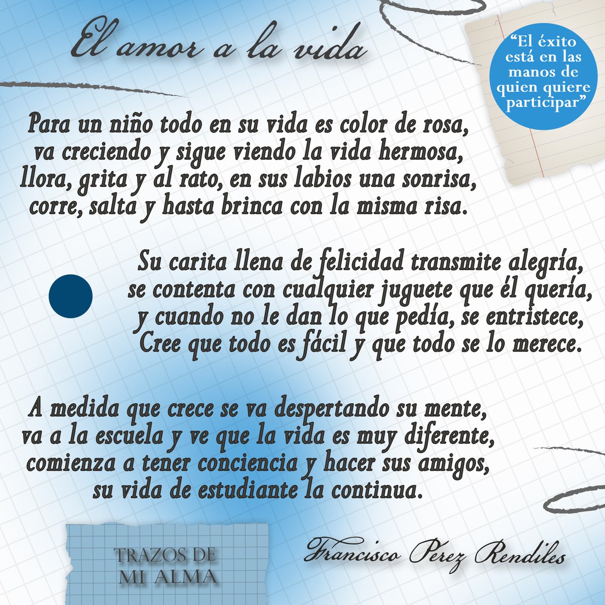 fprescritor's tweet photo. A lo largo de este cautivador texto, se exploran temas de felicidad, perseverancia, conciencia social y superación personal. Con un mensaje inspirador y lleno de positividad.

¿Recuerdas ese sentimiento de asombro y alegría de la infancia?

✍🏼"Trazos de mi Alma"

#fprescritor https://t.co/roLpYQoDHv