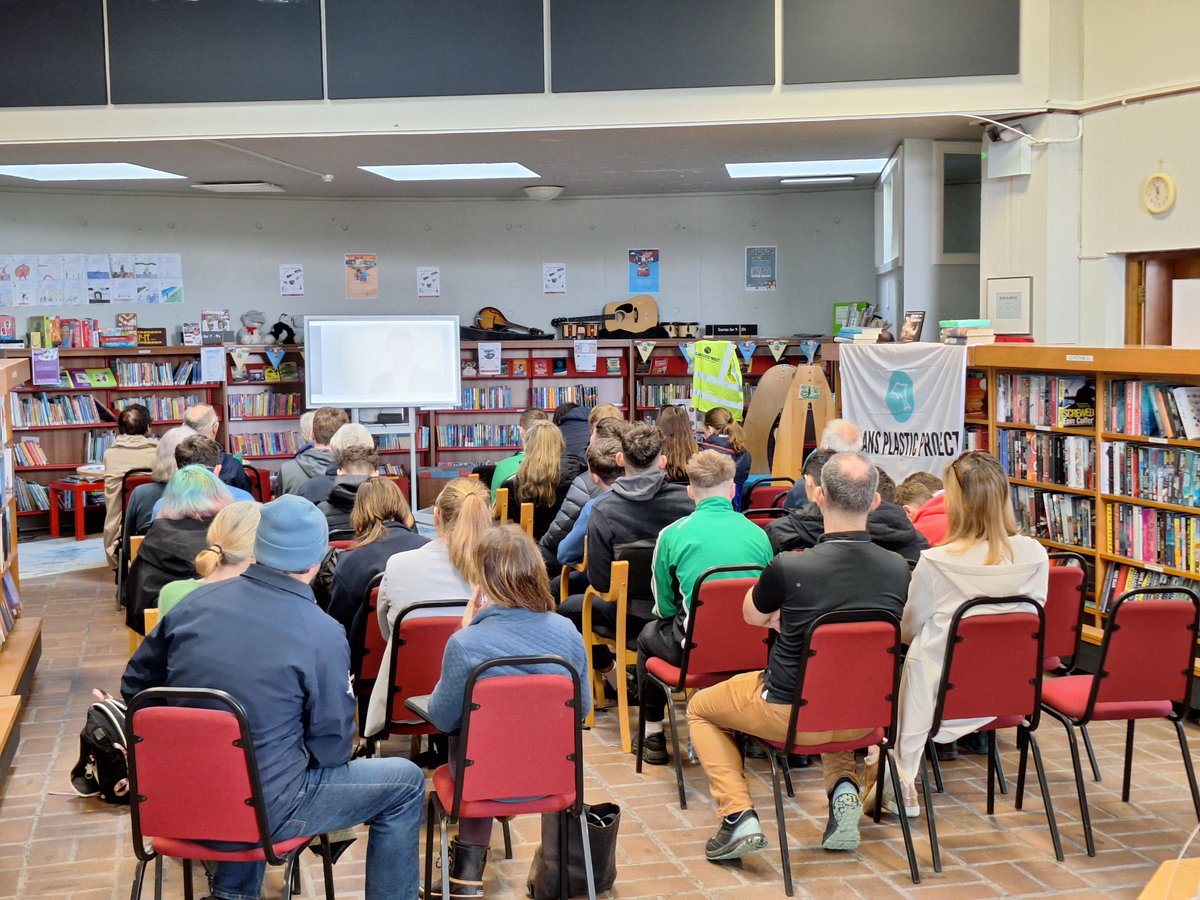 The audience at #bantrylibrary watch a short video to accompany a talk delivered by Rory Jackson from the Ocean Plastics Project CLG as part of the Bantry Goes Green Festival.

@LibrariesIre #bantrygoesgreen