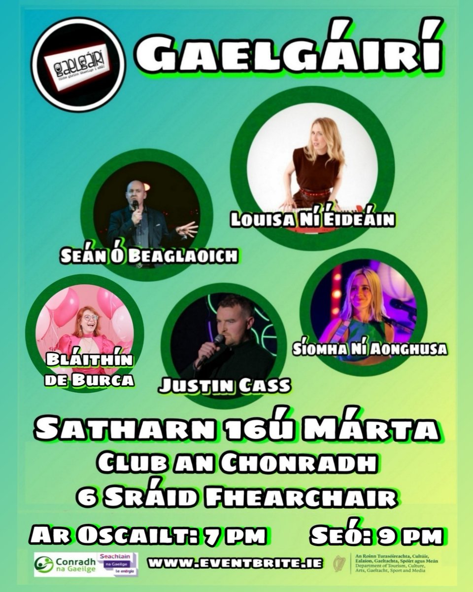 Oíche amárach leis na @GaelGAIRI @clubchonradh . Saor in aisce ach caithfear clárú ag eventbrite.ie/e/gaelgairi-sn… . Bígí linn le haghaidh @SnaGaeilge 2024.