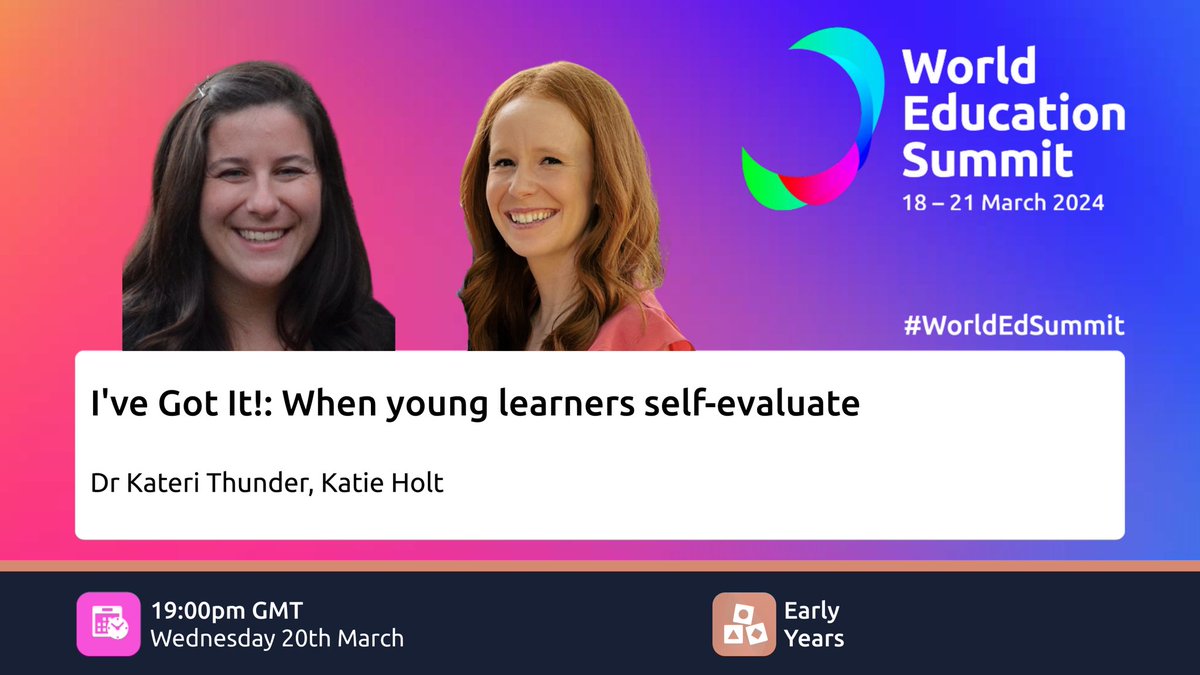 Just a few more days until Kateri and I speak about our experience with self-evaluation at the World Education Summit! Such an honor presenting alongside @MATHplusLIT 🥹 #WorldEdSummit

 [worldedsummit.com/speakers/katie…]