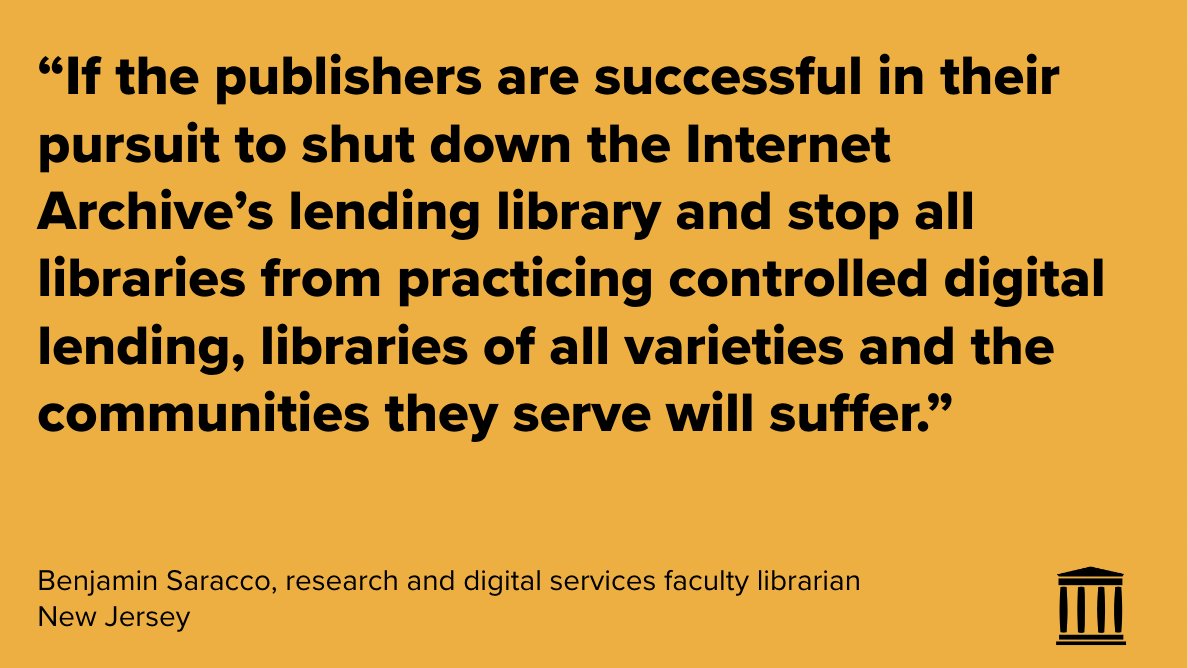 Librarian Benjamin Saracco used the Internet Archive to find books that frontline medical workers could use while their physical library was closed at the start of the COVID-19 pandemic. That's what the publishers are trying to stop with their lawsuit against our library.