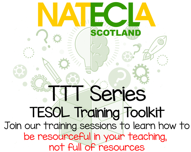 NATECLA Scotland 🧡🇺🇦 (@nateclascotland) on Twitter photo JOIN US for the 2nd in our 2024 TTT Series - Saturday 20th April, 10-12pm, ZOOM. Cathy Glover will be exploring 'Self expression- how to engage in conversation'. For more inforamtion and to book your place, please click: nateclascotland.wordpress.com/tesol-training…
#nateclascotland #TTT <a href="/NATECLA/">NATECLA National Centre</a> JOIN US for the 2nd in our 2024 TTT Series - Saturday 20th April, 10-12pm, ZOOM. Cathy Glover will be exploring 'Self expression- how to engage in conversation'. For more inforamtion and to book your place, please click: nateclascotland.wordpress.com/tesol-training…
#nateclascotland #TTT <a href="/NATECLA/">NATECLA National Centre</a>
