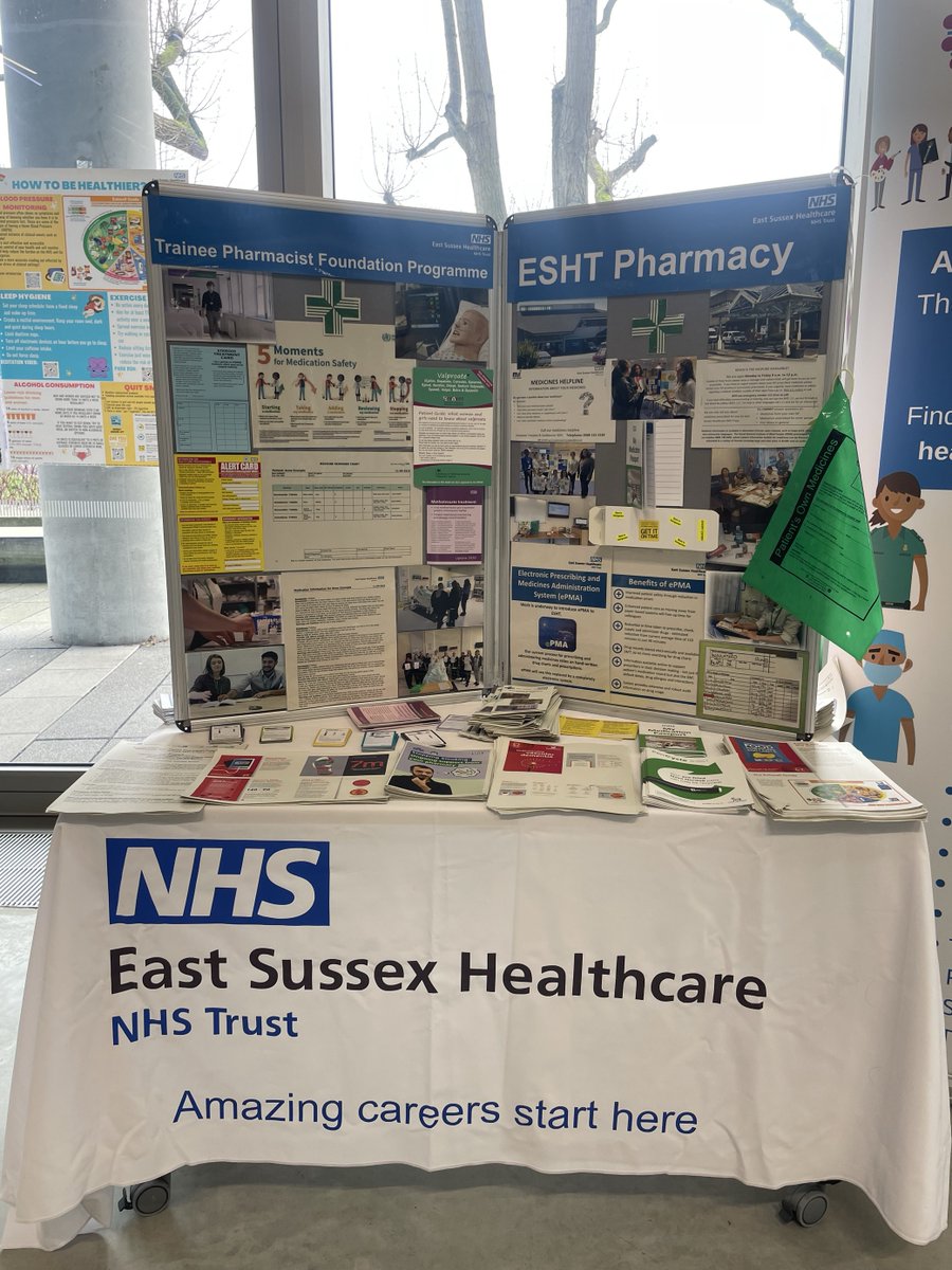 esht_pharmacy's tweet photo. Our Trainee Pharmacists Maria and Adanna had an amazing time speaking to our Pharmacy Undergraduates and Aspirers at the Uni of Brighton Careers Fair Day!  Message us if you would like to know more about your exciting Trainee Pharmacist Foundation Year at ESHT! https://t.co/Ph0HKb2j9w