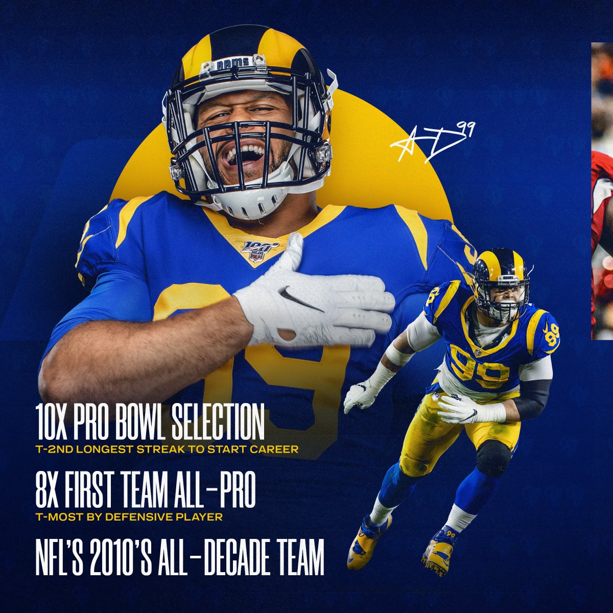 RamsNFL's tweet photo. An unrivaled legacy. ​

@AaronDonald97 left his mark on game.