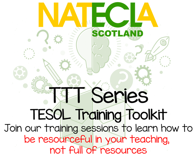 JOIN US for the 2nd in our 2024 TTT Series - Saturday 20th April, 10-12pm, ZOOM. Cathy Glover will be exploring 'Self expression- how to engage in conversation'. For more inforamtion and to book your place, please click: nateclascotland.wordpress.com/tesol-training… #nateclascotland #TTT @NATECLA