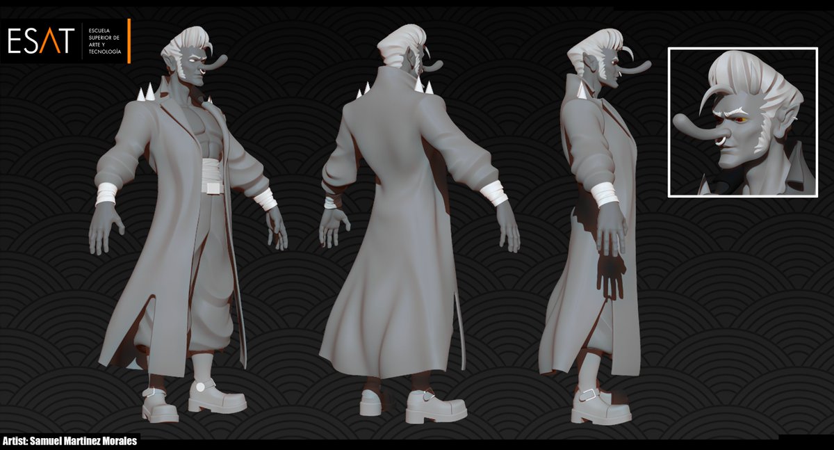 And here it is, the high poly sculpture of our melee enemy, the Tengu!

Developed by: Samuel Martinez Morales (<a href="/SamuelMtnez/">Samuel Martínez</a>)
#gamedev #indiegame #zbrush    

Powered by: <a href="/ESAT_Valencia/">ESAT</a>