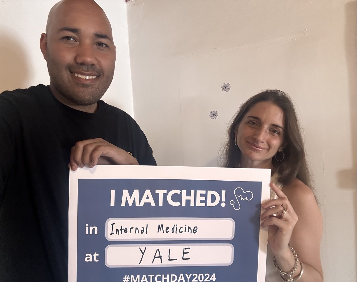 This is surreal! I matched at @YaleIMed !!! I want to first thank God and my wife @AixaLuj and family for being my pillar for all these years❤️ ⬇️🧵 #MatchDay2024 #MedTwitter #Match2024