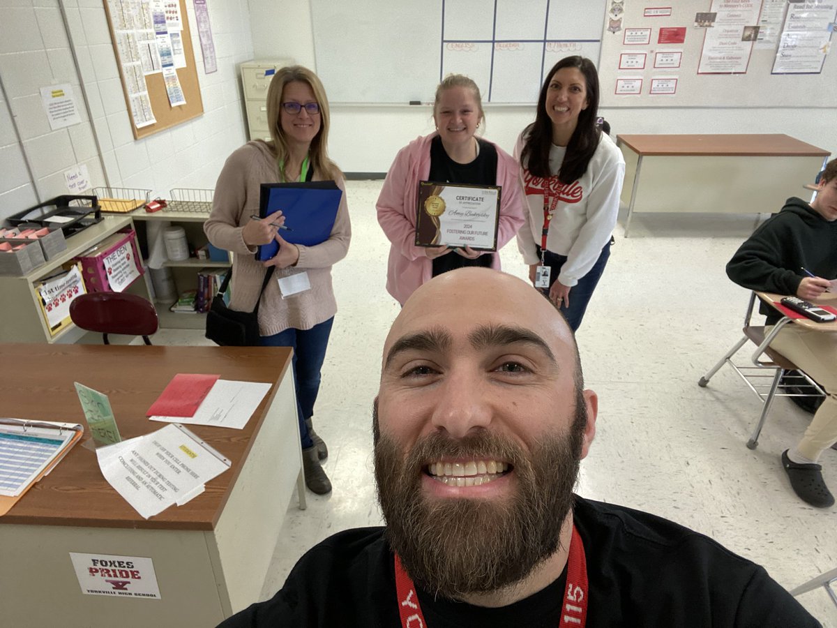 Congratulations to Coach Bukovsky for being nominated for the Fostering Our Future Award. #RookieoftheYear As requested by @dtravis1970, the @YHSRoth selfie.