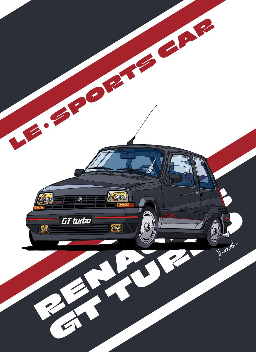 「RENAULT5 GT TURBO   #RIPMarcelloGandini 」|ヴォルフのイラスト