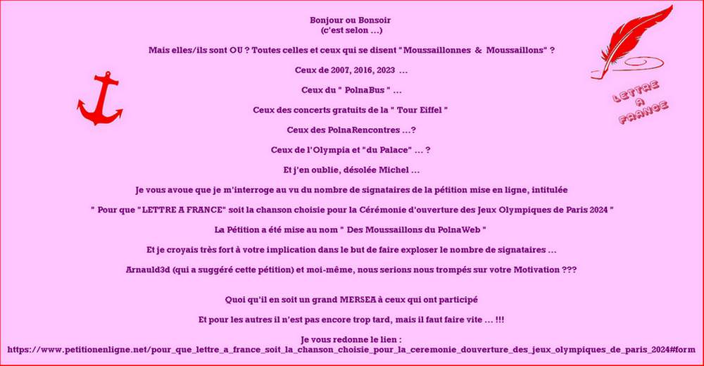 Sandra77France's tweet photo. @MICHELPOLNAREFF Lettre à France ... Un Hymne d'amour à la France Puissant et Intemporel ...! https://t.co/P9HVAAWVqH