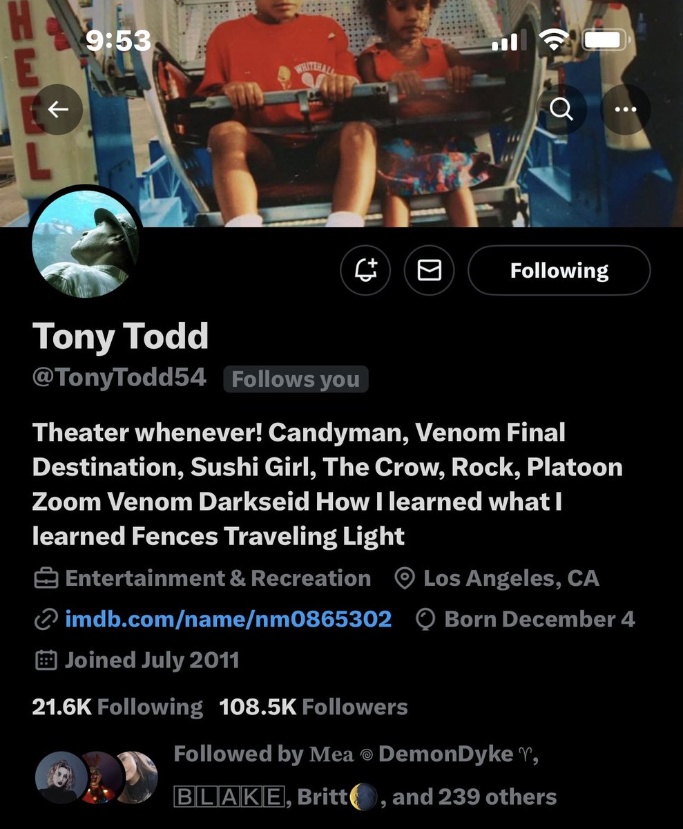 F_Rodriguez__'s tweet photo. Holy smokes! THE LEGEND, @TonyTodd54, has now followed me! π±
I'm shocked! I appreciate the follow, and I'll just be on cloud 9 for the rest of the year.
#SweetsToTheSweet π
#Rocketman π https://t.co/QWjh2y83rx