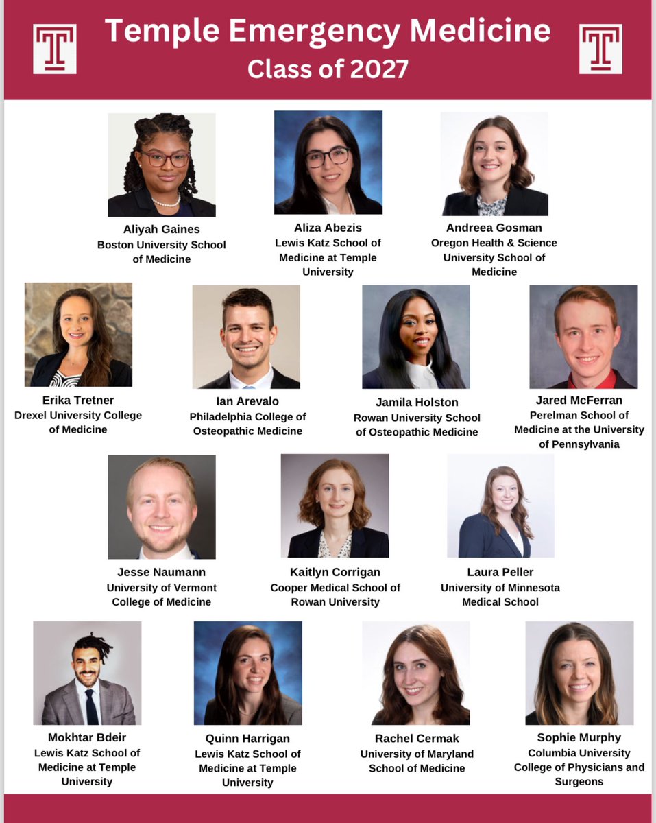 WELCOME ‼️‼️‼️ TO OUR NEW TEMPLE EM CLASS OF 2027!!!!!!!!!!! WE ARE SO BEYOND EXCITED TO HAVE YOU JOIN THE FAMILY 😭😭🎉🎉🎉💃💃🥰😁🥹😭😭🎉🎉🎉🥰😁🥹😭💃 #match2024 #emergencymedicine #emmatch #templeem