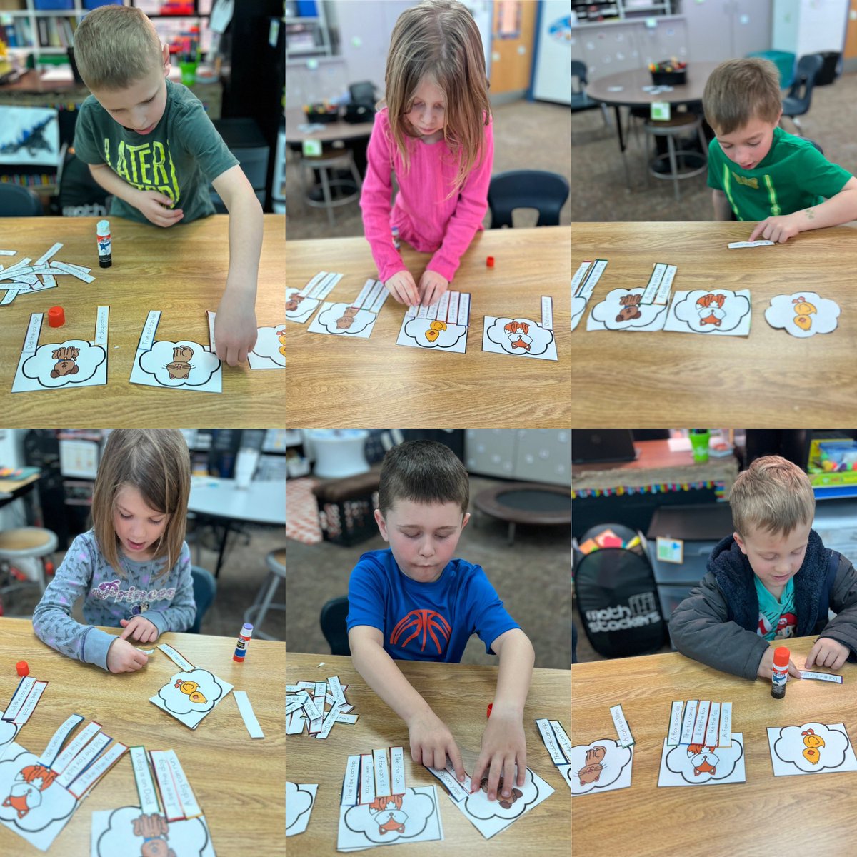 TomlinsonMary14's tweet photo. These readers were busy sorting sentences by characters. #rainbowreading #StPatrickDay #littlemindsatwork https://t.co/D8krJp2oxL